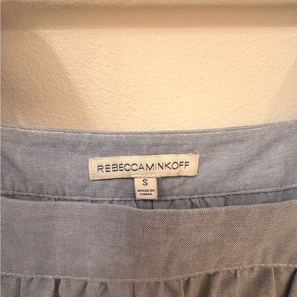 Rebecca Minkoff Light Blue Midi Dress with Patterned Hem Lucy Dress - Picture 5 of 5